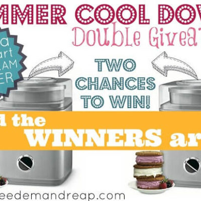 Announcing the Winners of the Summer Cool Down GIVEAWAY!