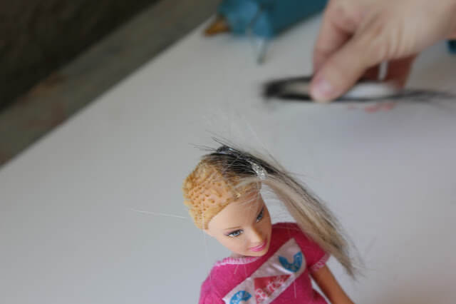 How to Fix ruined Barbie hair.