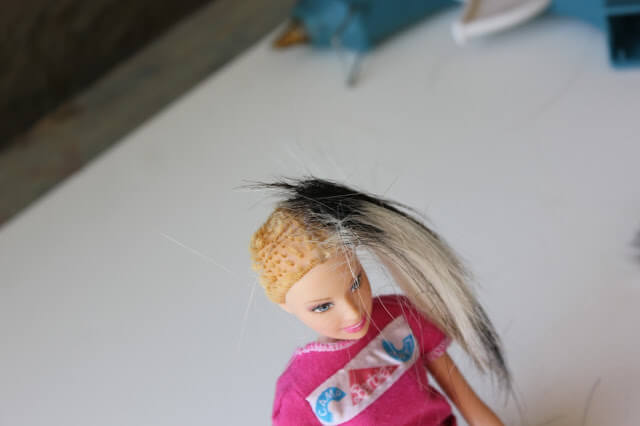 How to Fix ruined Barbie hair.