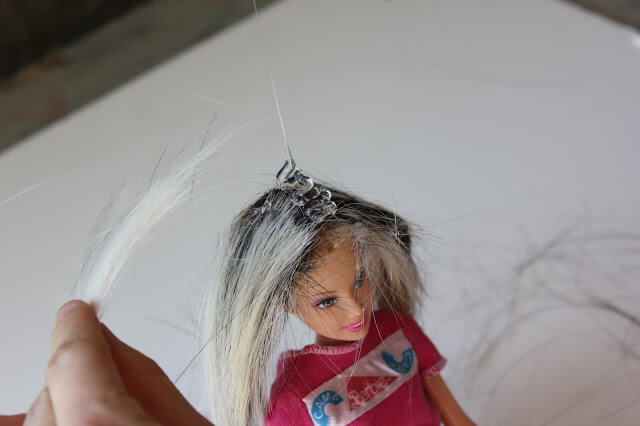 How to Fix ruined Barbie hair.