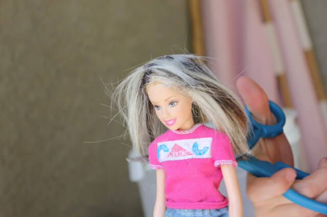 How to Fix ruined Barbie hair.