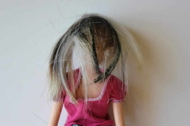 How to Fix ruined Barbie hair.