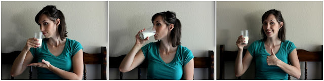 woman drinking raw milk