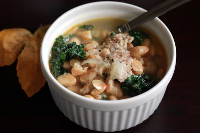 White bean Sausage Kale Soup