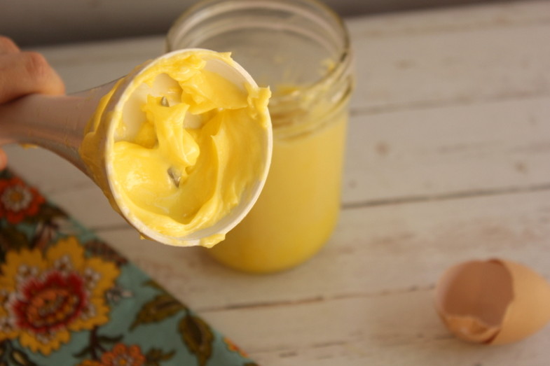 homemade mayonnaise on a immersion blender