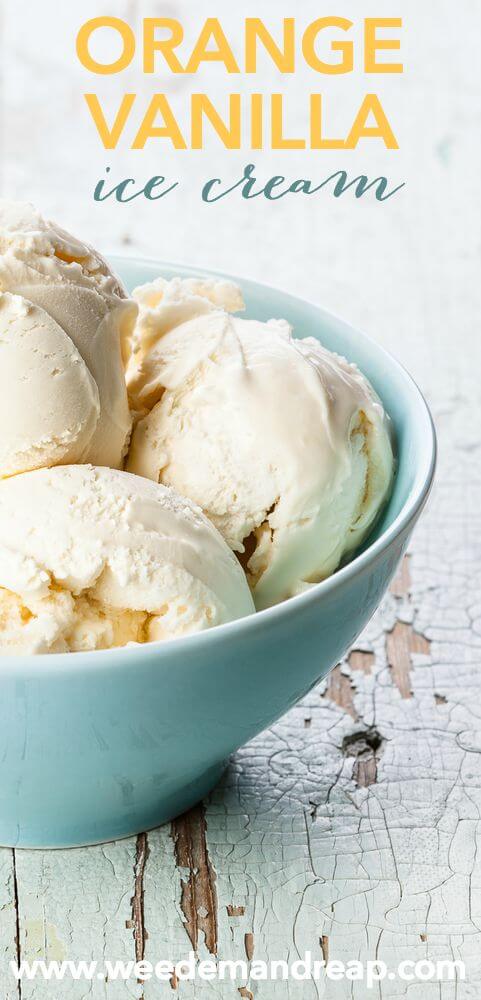 Homemade Orange Vanilla Ice Cream