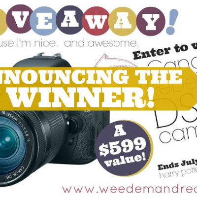 Announcing the winner of the Canon Rebel T3i DSLR Camera!