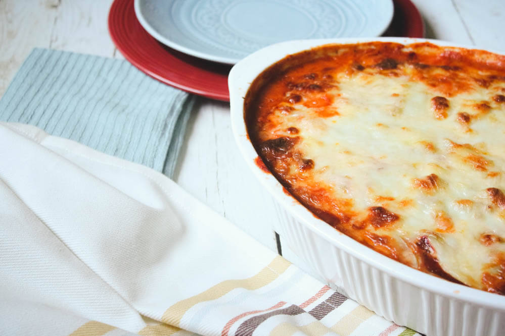 angled shot of Zucchini Lasagna