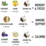 infographic of 4 Back To School Essential Oil Blends