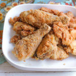 Plate of homemade fried chicken