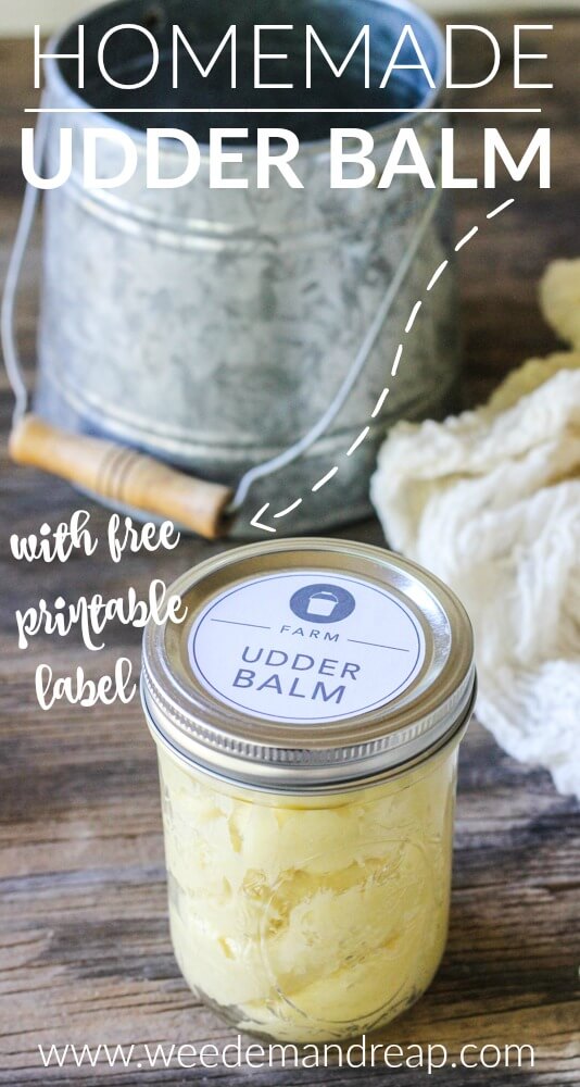 Homemade Udder Balm Recipe {with free printable label} || Weed 'Em and Reap