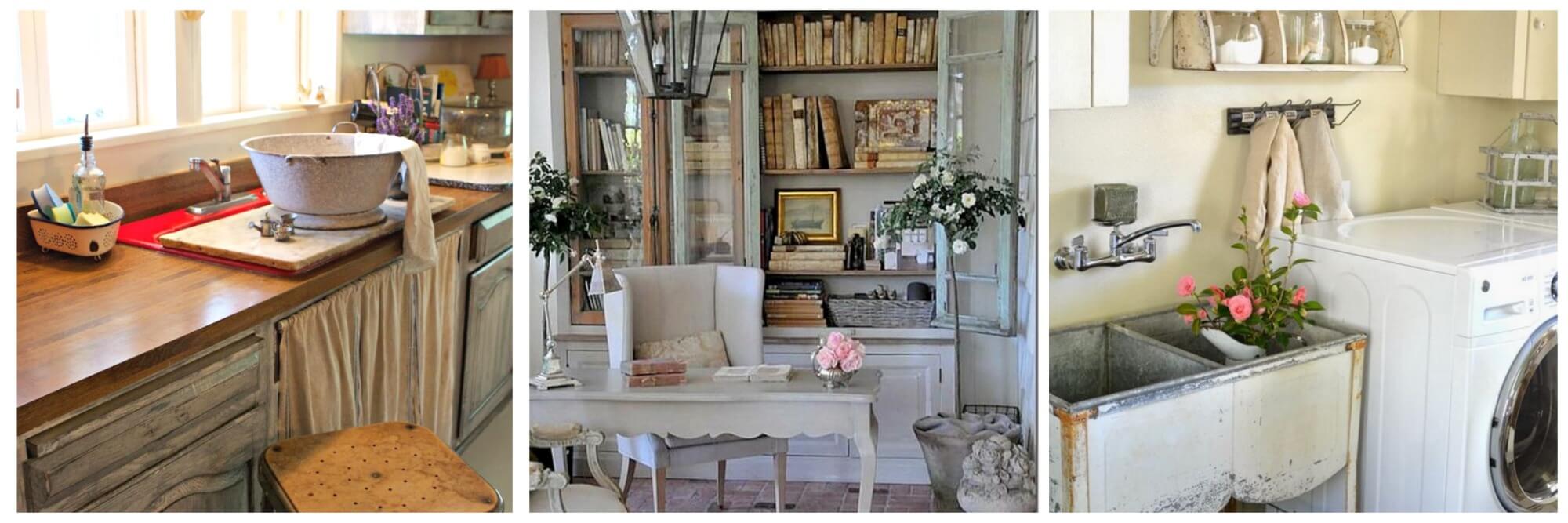 Three examples of a French farmhouse style