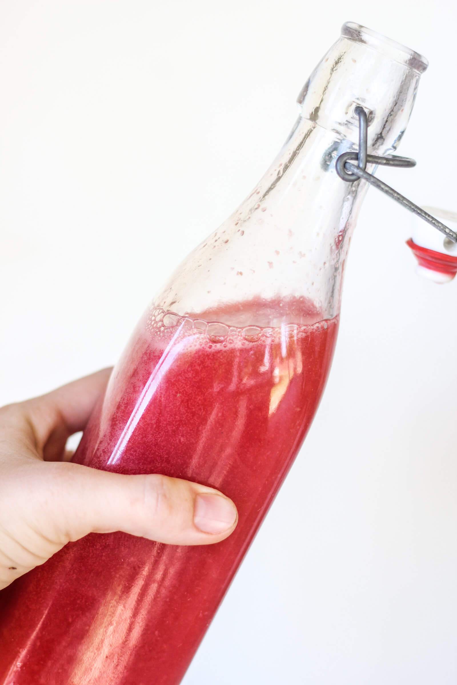 Homemade ginger raspberry soda